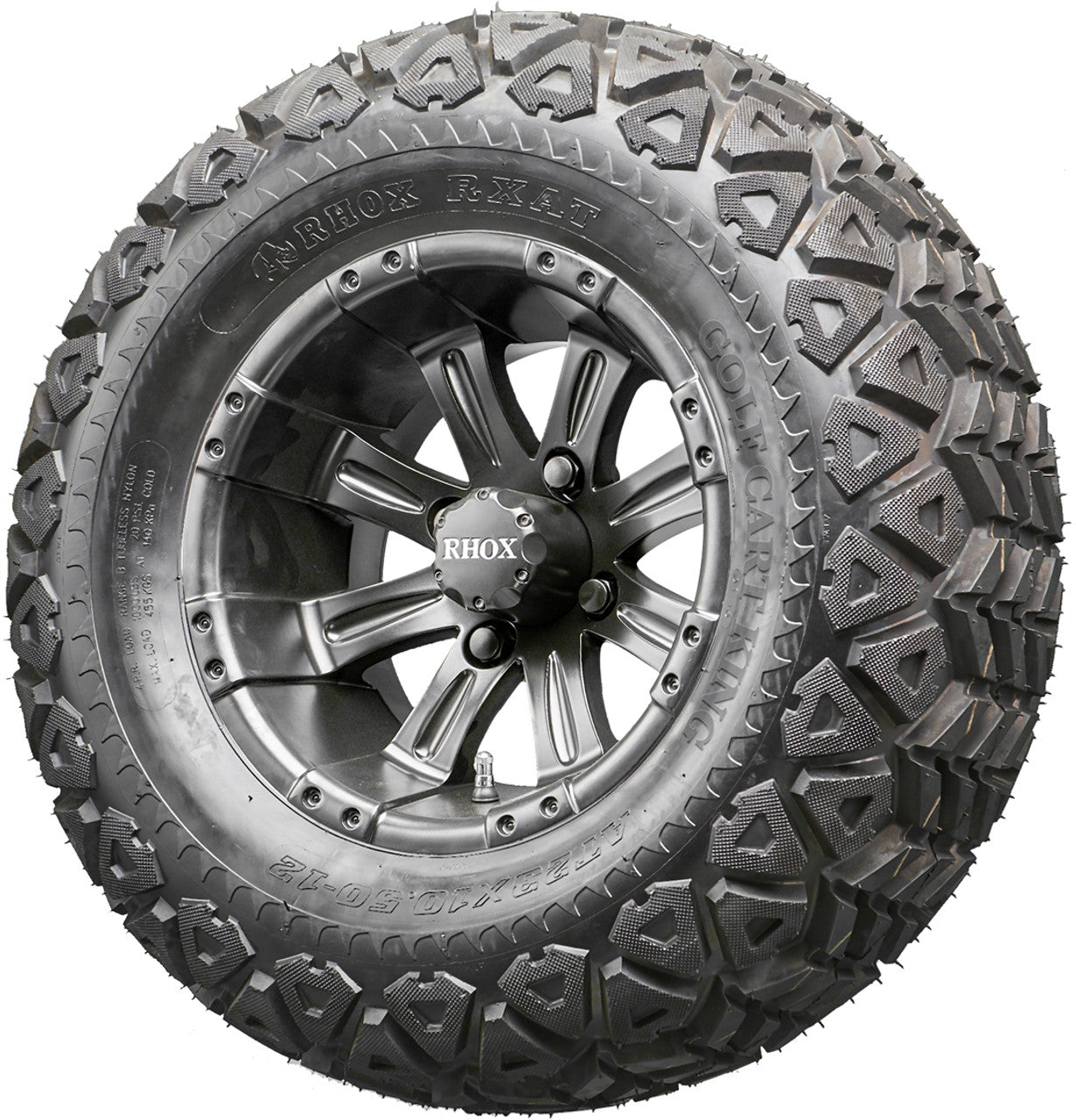 Golf Cart Wheels and Tires - RHOX RX184 Black 12" - All-Terrain