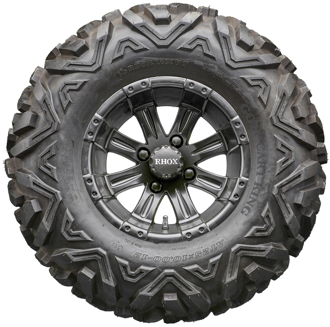 Golf Cart Wheels and Tires - RHOX RX184 Black 12" - All-Terrain
