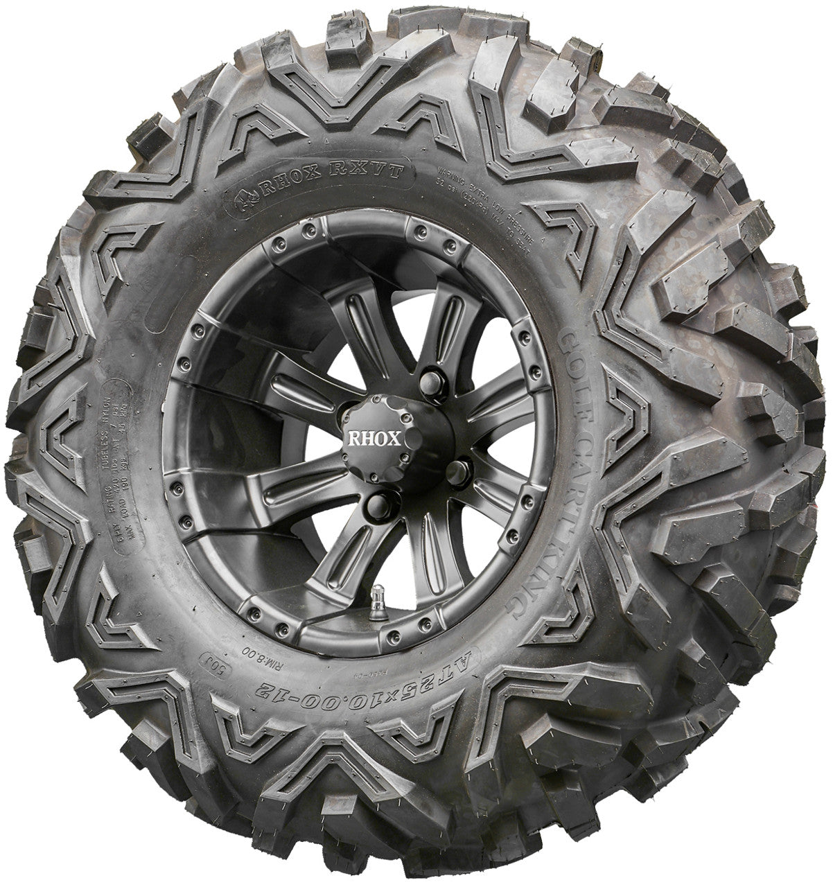 Golf Cart Wheels and Tires - RHOX RX184 Black 12" - All-Terrain