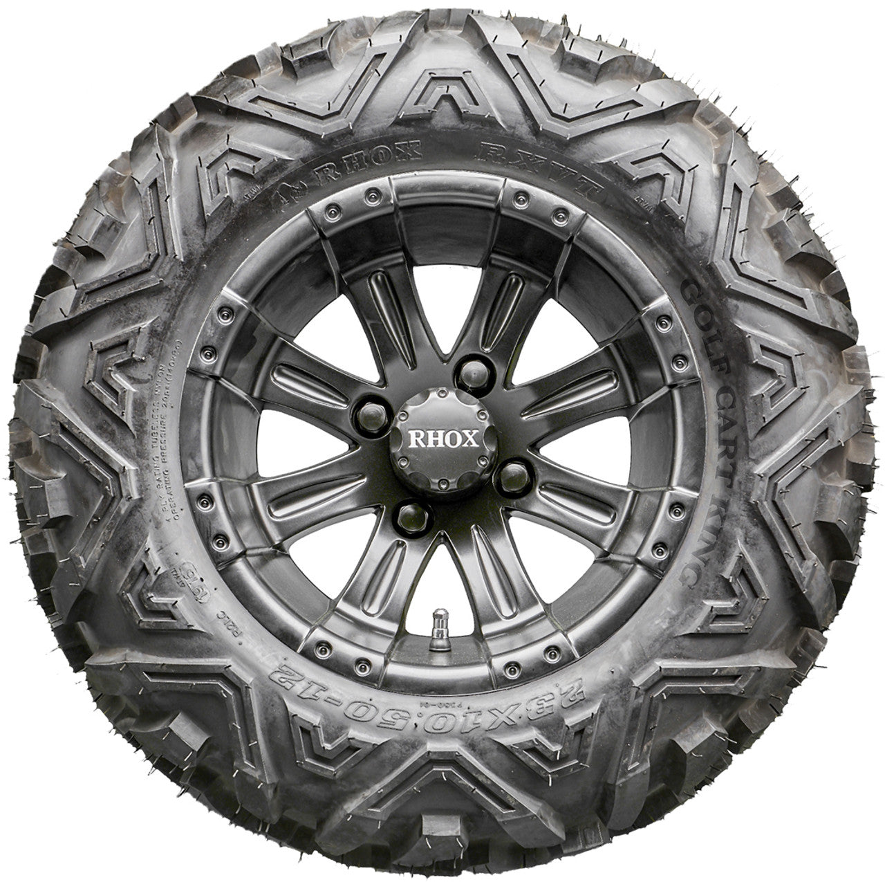 Golf Cart Wheels and Tires - RHOX RX184 Black 12" - All-Terrain