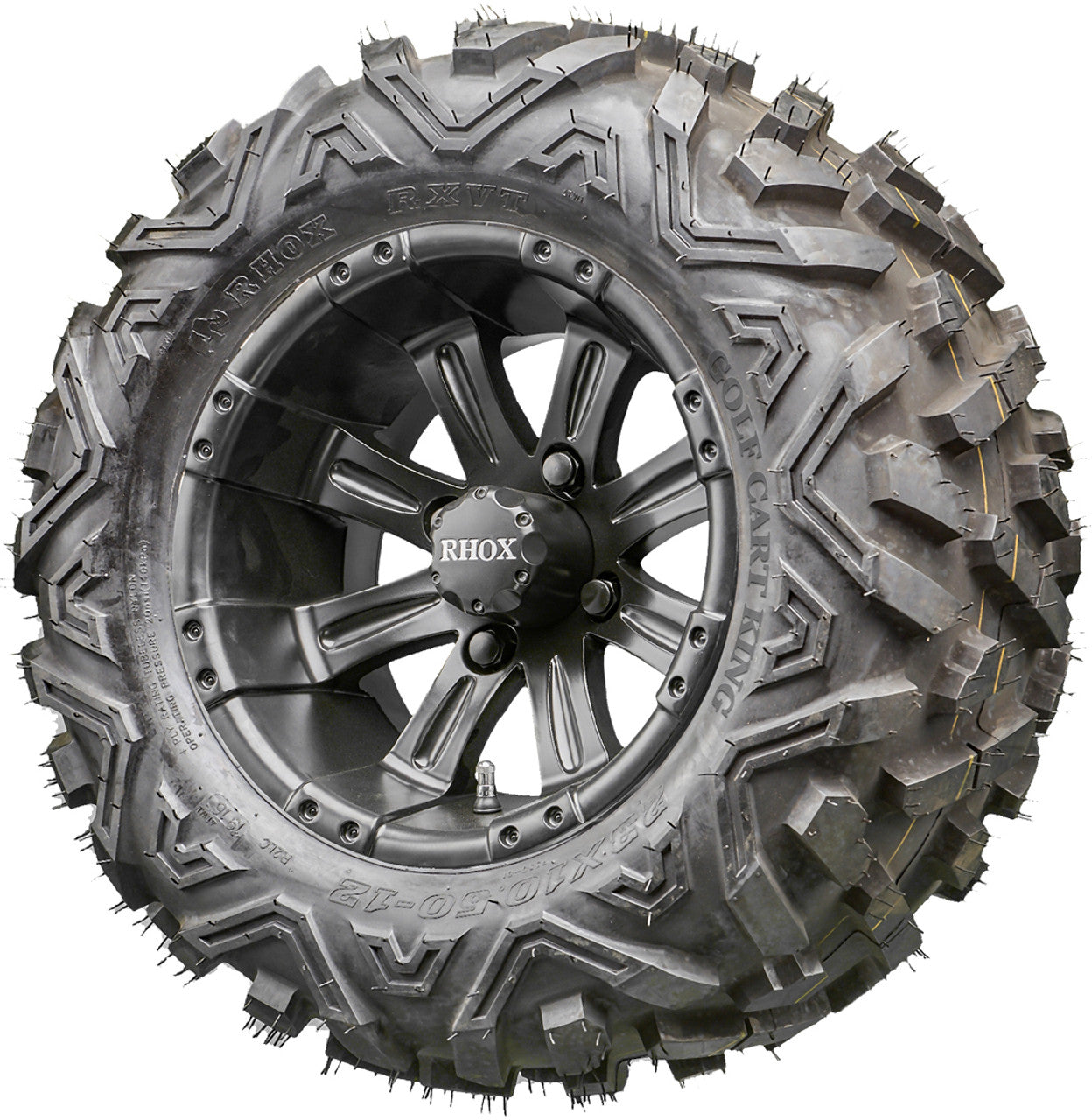 Golf Cart Wheels and Tires - RHOX RX184 Black 12" - All-Terrain