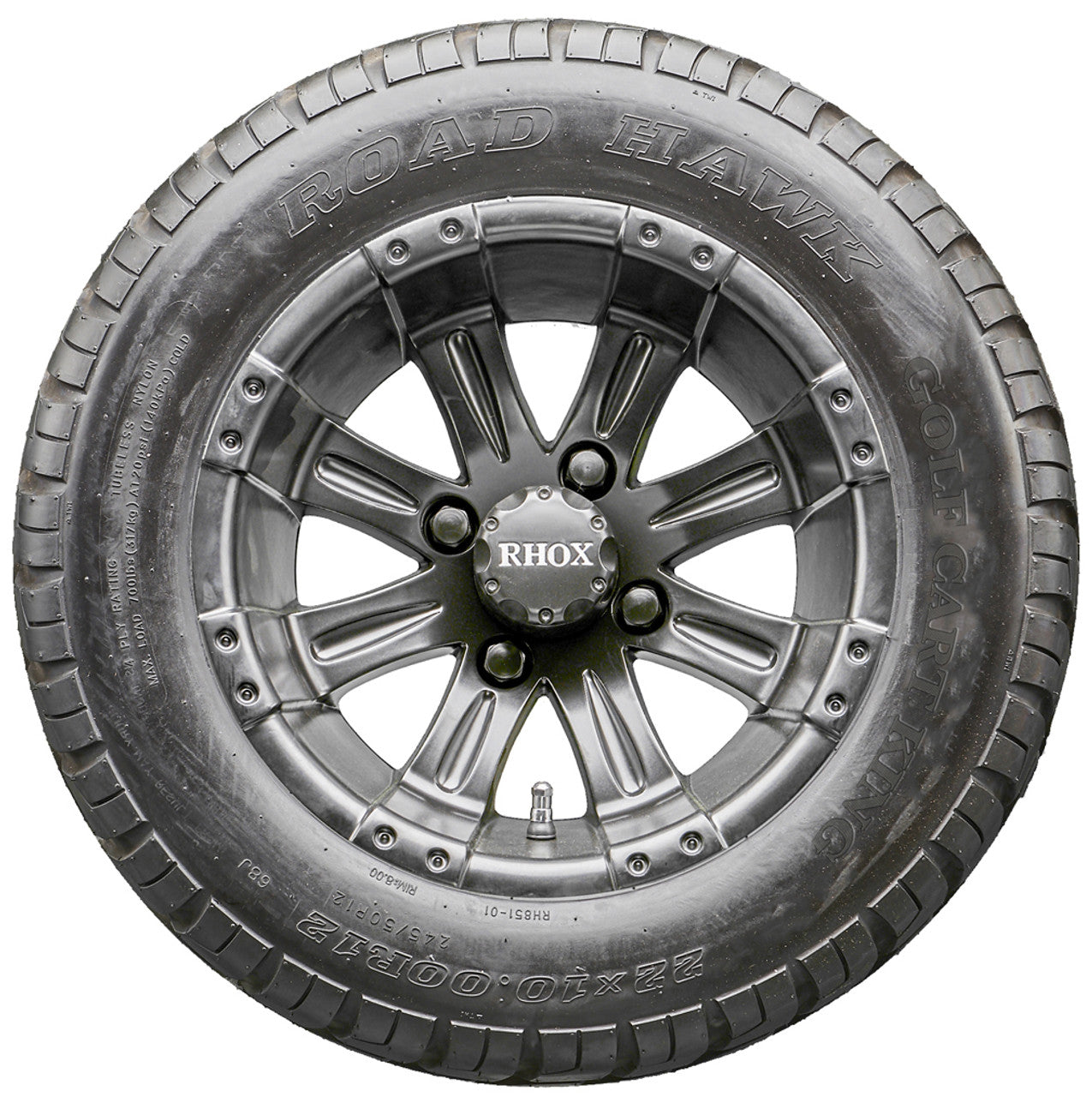 Golf Cart Wheels and Tires - RHOX RX184 Black 12" - All-Terrain