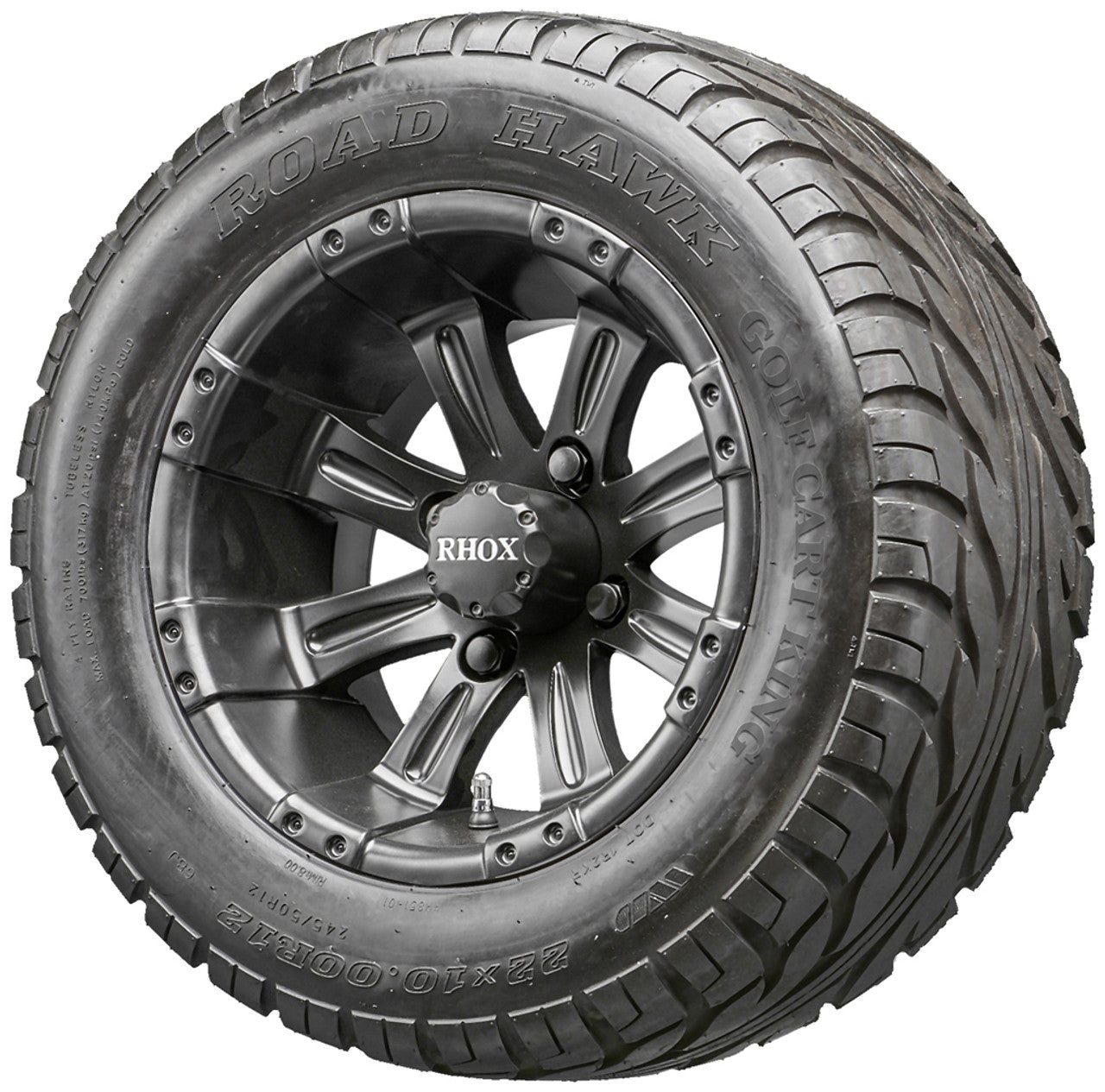 Golf Cart Wheels and Tires - RHOX RX184 Black 12" - All-Terrain