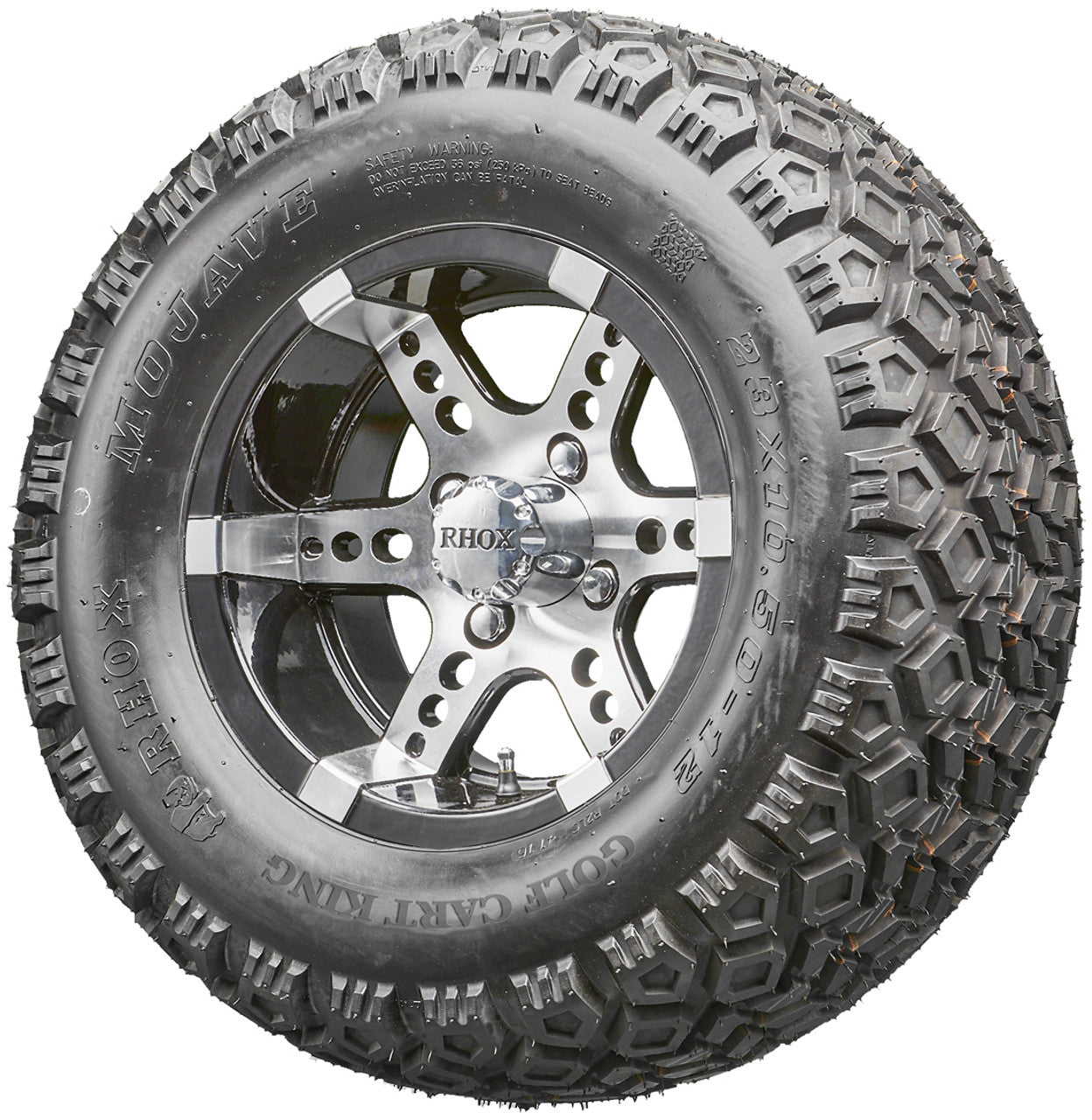 Golf Cart Wheels and Tires - RHOX RX250 Machined 12" - All-Terrain