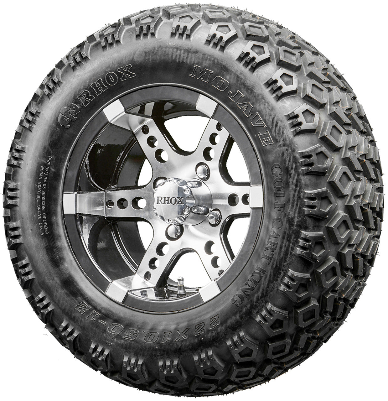 Golf Cart Wheels and Tires - RHOX RX250 Machined 12" - All-Terrain