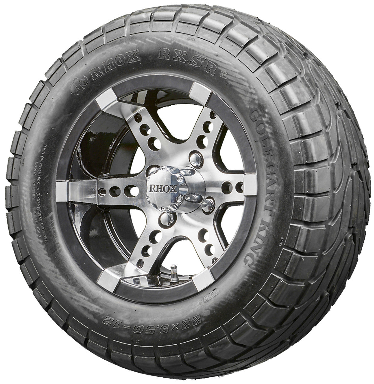 Golf Cart Wheels and Tires - RHOX RX250 Machined 12" - All-Terrain