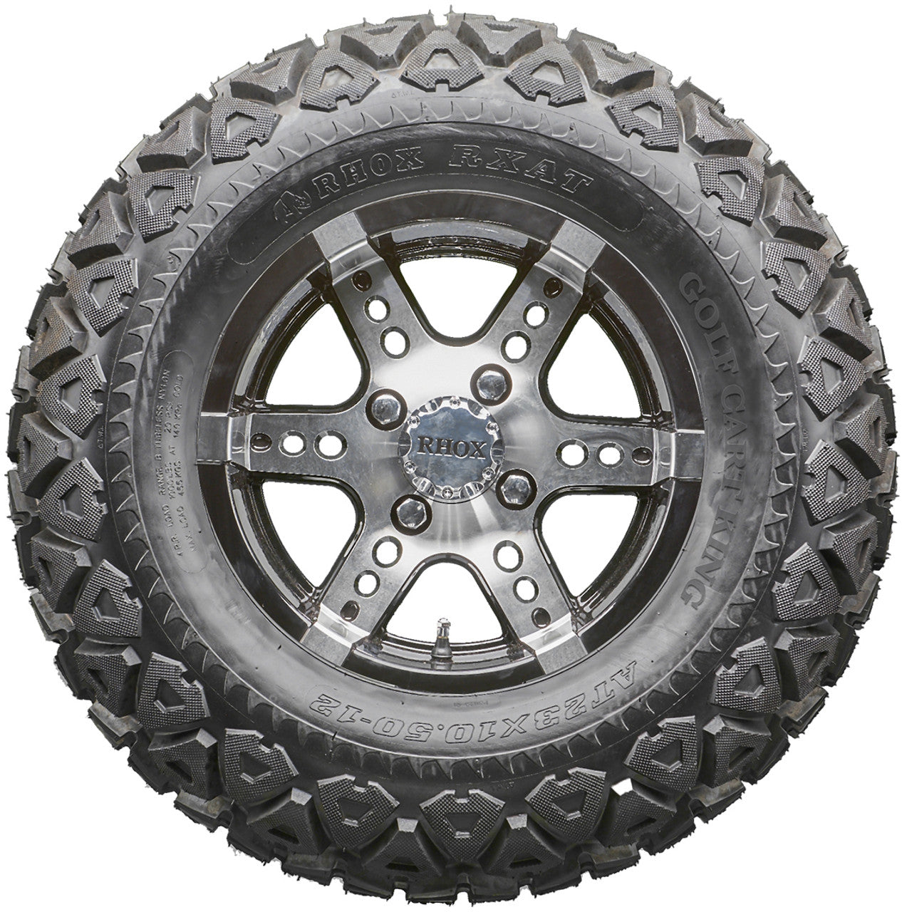 Golf Cart Wheels and Tires - RHOX RX250 Machined 12" - All-Terrain