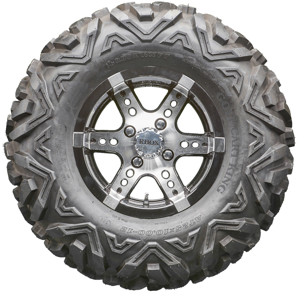 Golf Cart Wheels and Tires - RHOX RX250 Machined 12" - All-Terrain