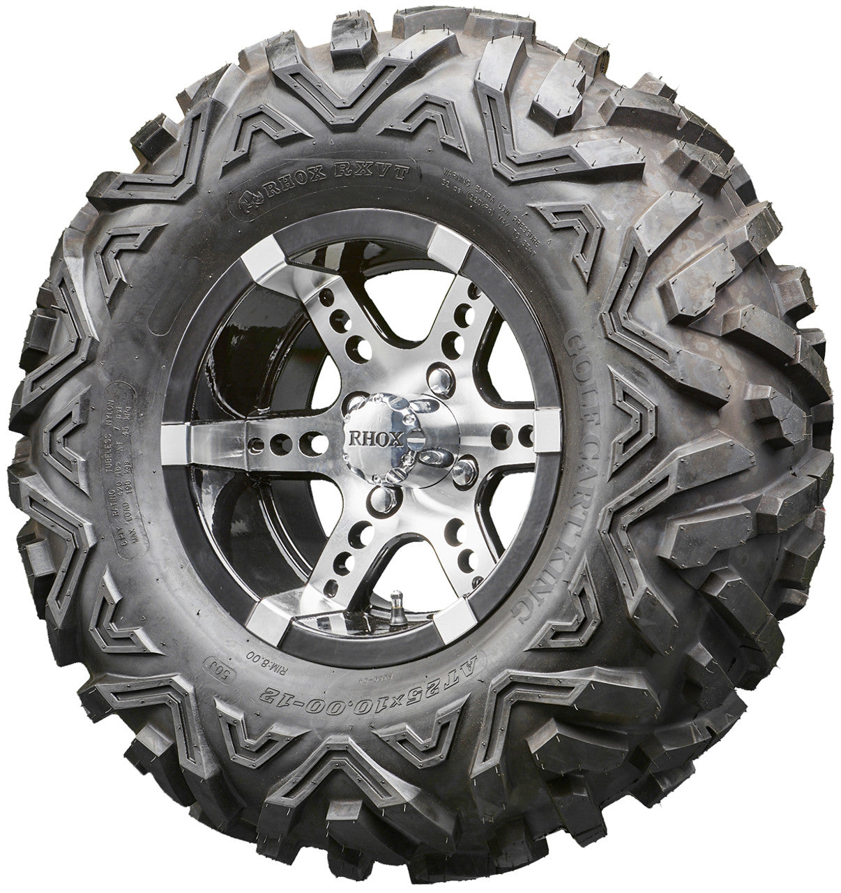 Golf Cart Wheels and Tires - RHOX RX250 Machined 12" - All-Terrain
