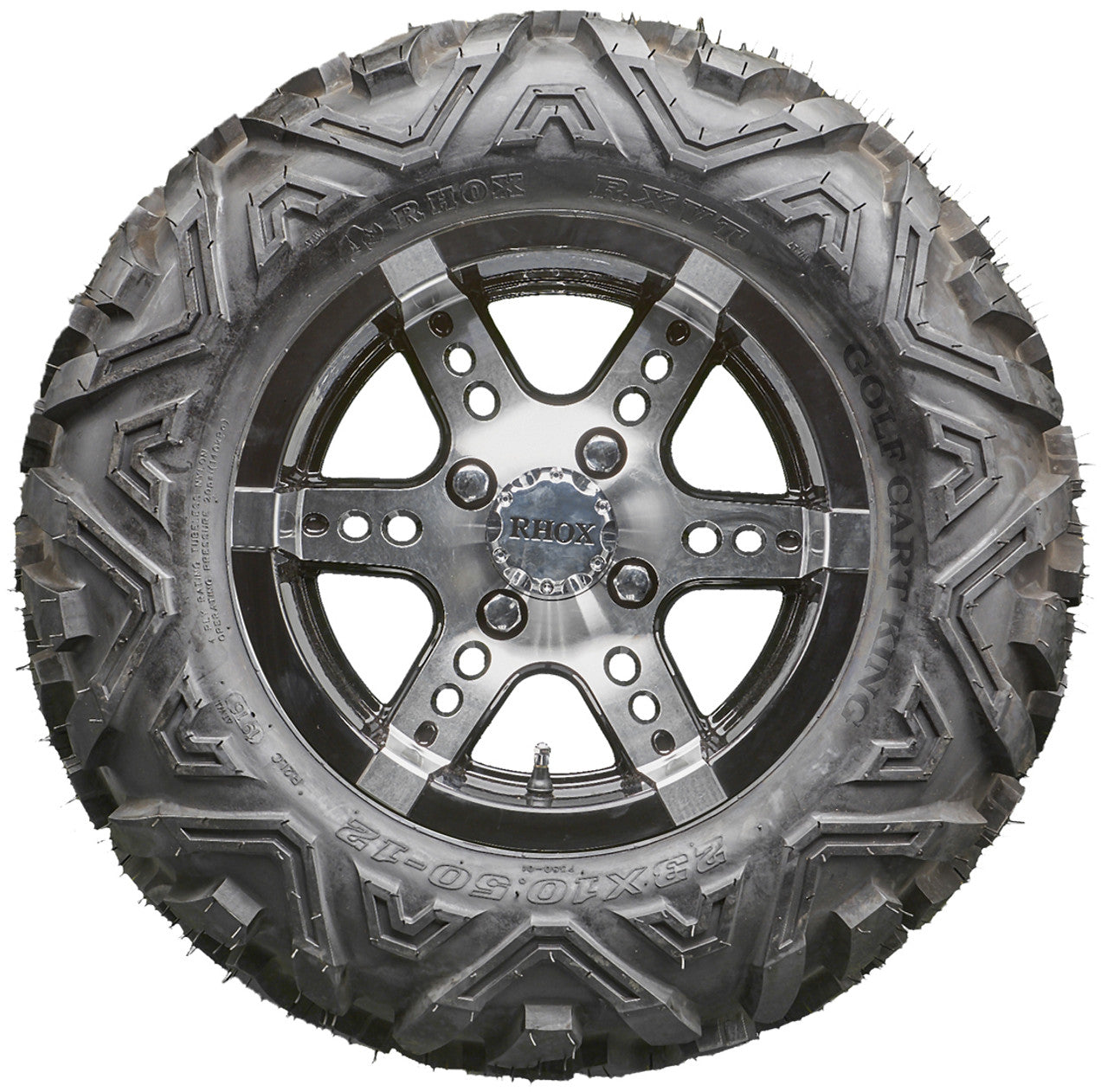 Golf Cart Wheels and Tires - RHOX RX250 Machined 12" - All-Terrain