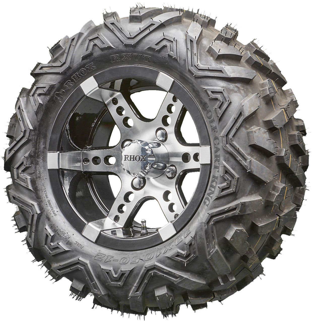 Golf Cart Wheels and Tires - RHOX RX250 Machined 12" - All-Terrain