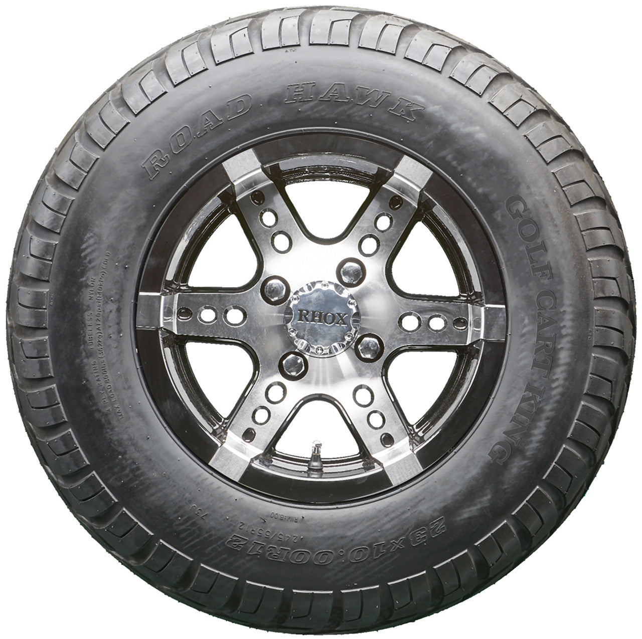 Golf Cart Wheels and Tires - RHOX RX250 Machined 12" - All-Terrain