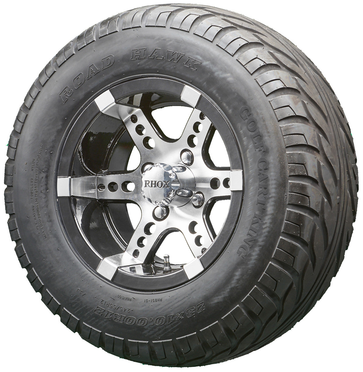 Golf Cart Wheels and Tires - RHOX RX250 Machined 12" - All-Terrain