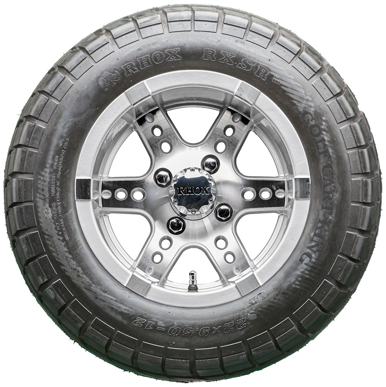 Golf Cart Wheels and Tires - RHOX RX251 Machined/Silver 12" - All-Terrain