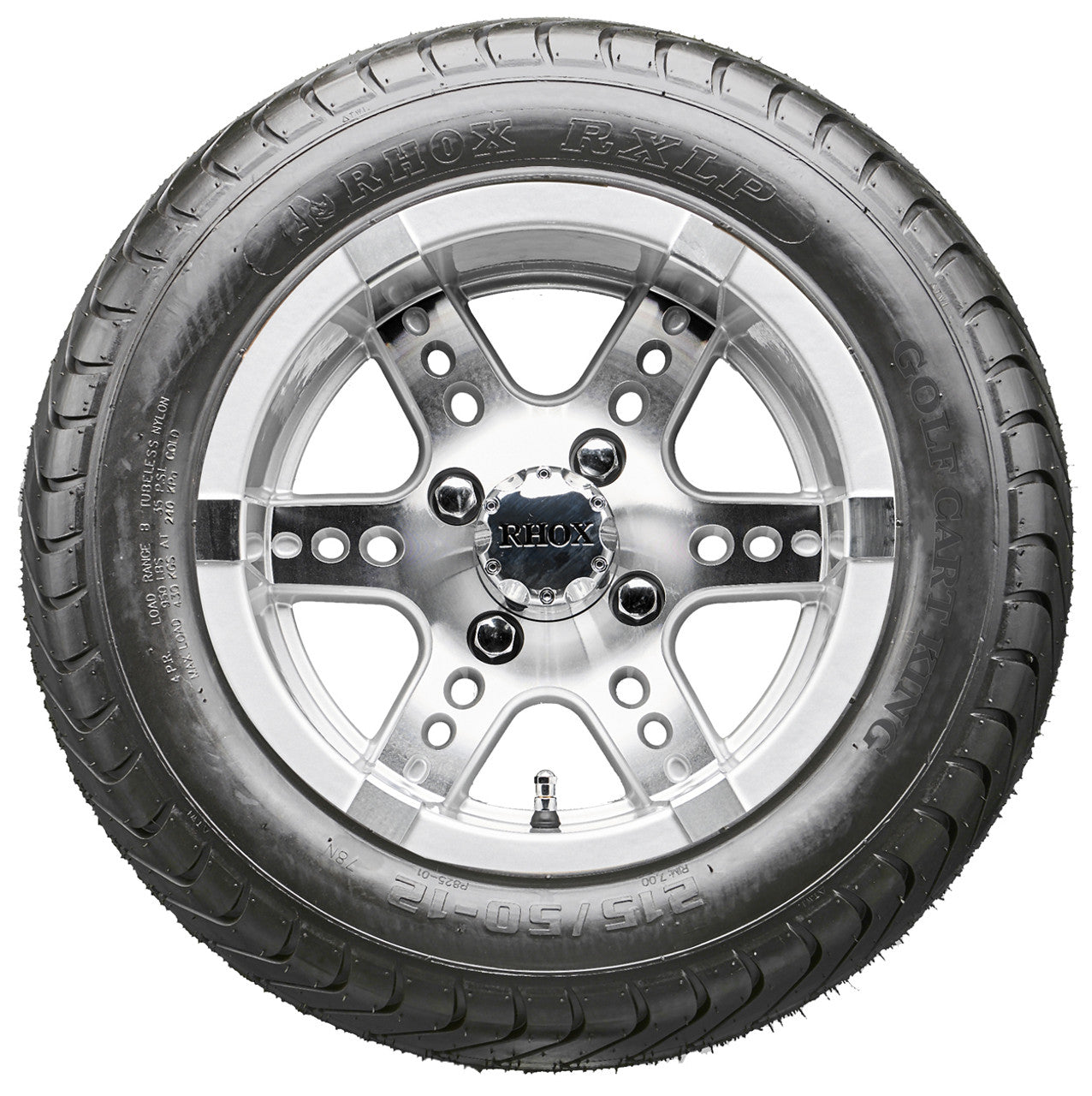 12" RHOX RX251 Machined Wheels and LowPro Tires Combo