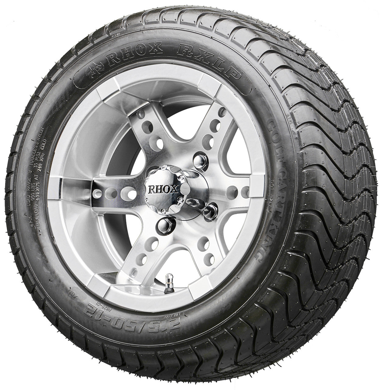 12" RHOX RX251 Machined Wheels and LowPro Tires Combo