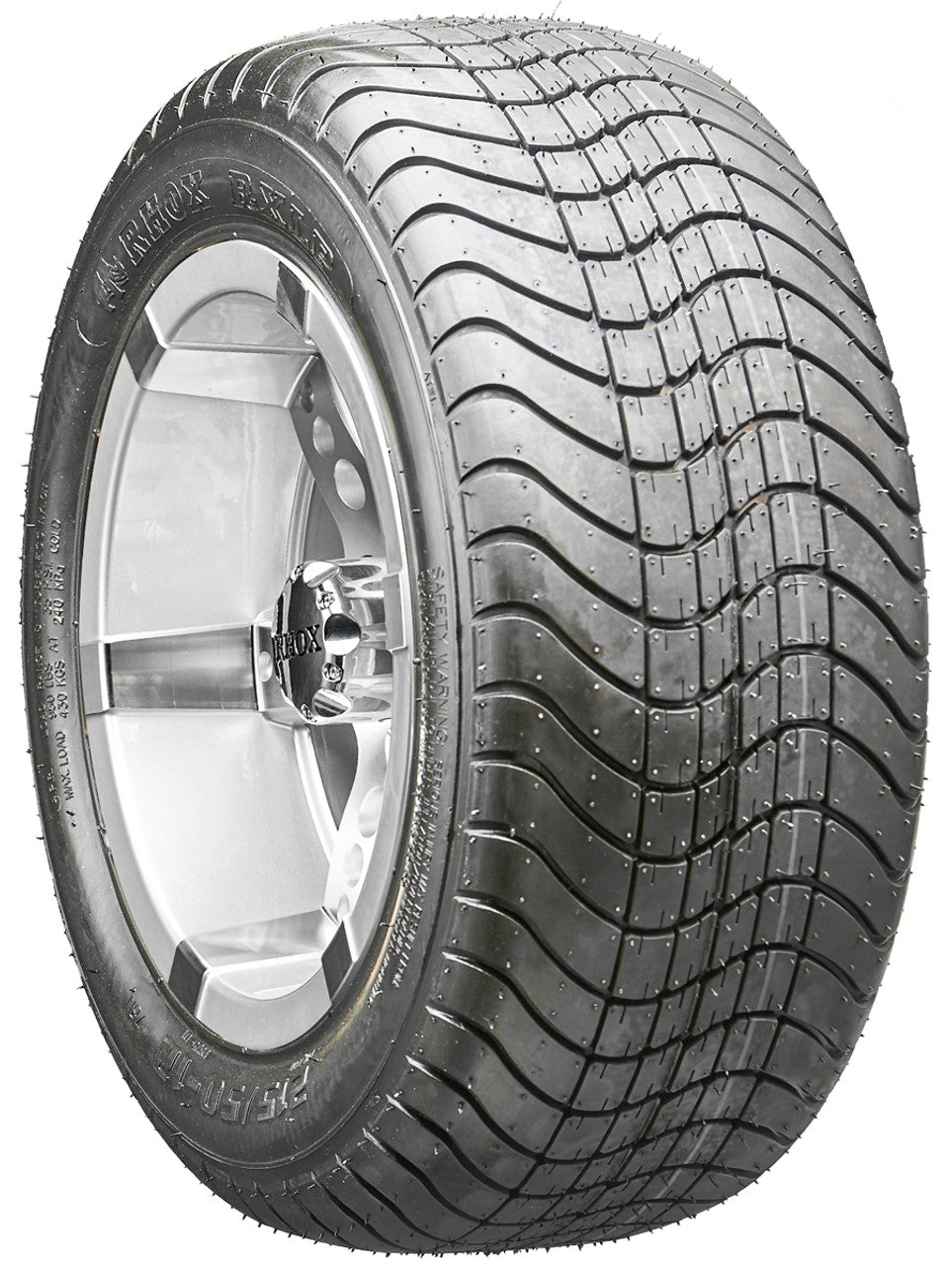 12" RHOX RX251 Machined Wheels and LowPro Tires Combo