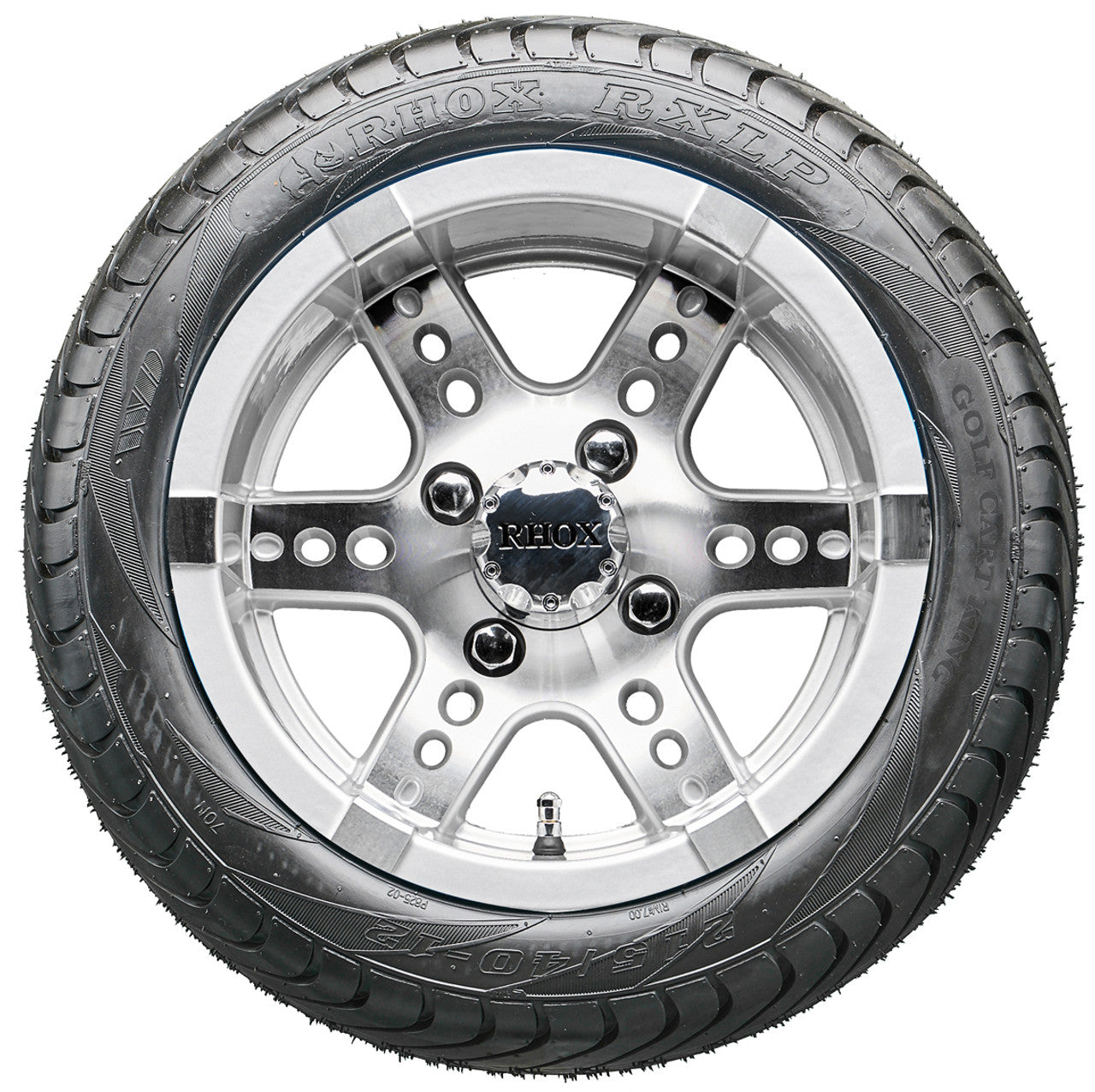 12" RHOX RX251 Machined Wheels and LowPro Tires Combo