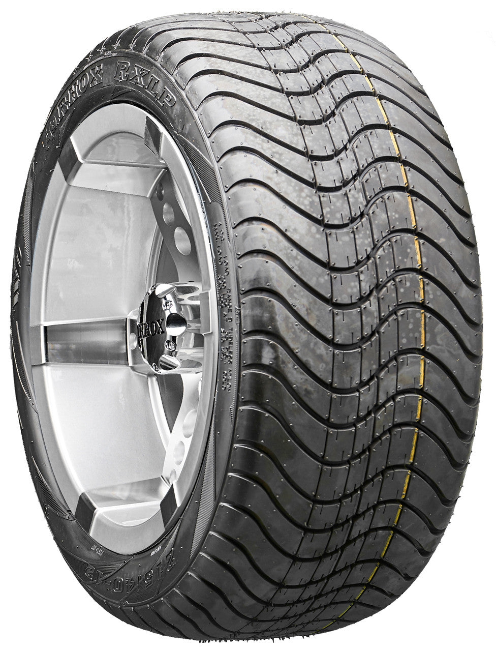 12" RHOX RX251 Machined Wheels and LowPro Tires Combo