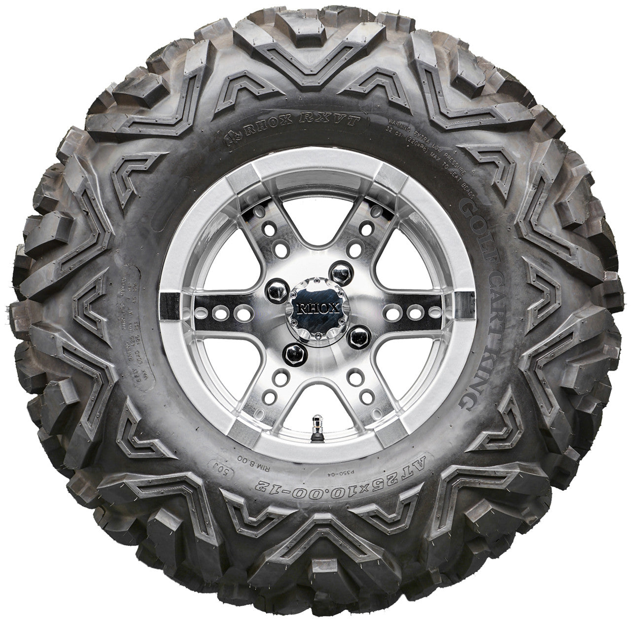 Golf Cart Wheels and Tires - RHOX RX251 Machined/Silver 12" - All-Terrain