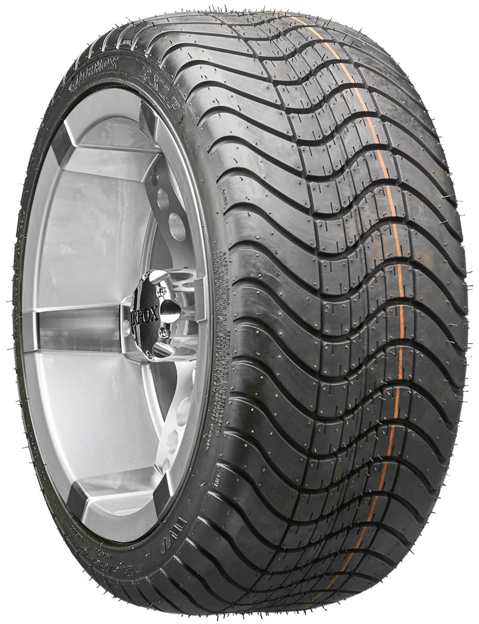 12" RHOX RX251 Machined Wheels and LowPro Tires Combo