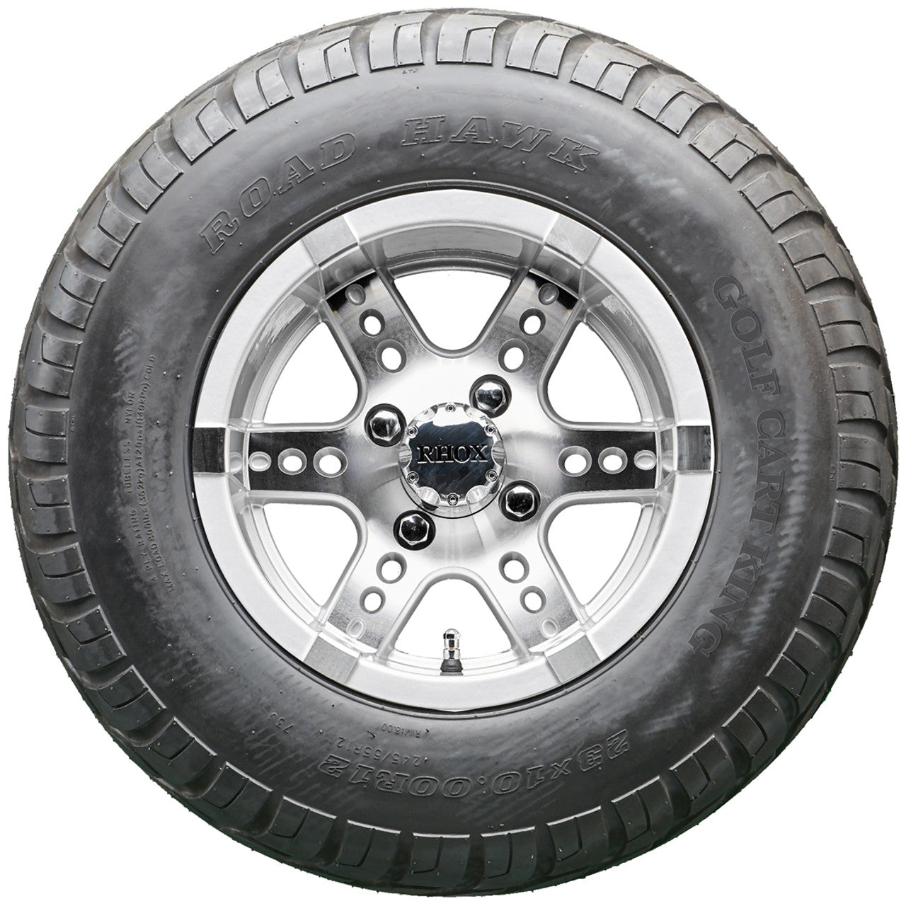 Golf Cart Wheels and Tires - RHOX RX251 Machined/Silver 12" - All-Terrain
