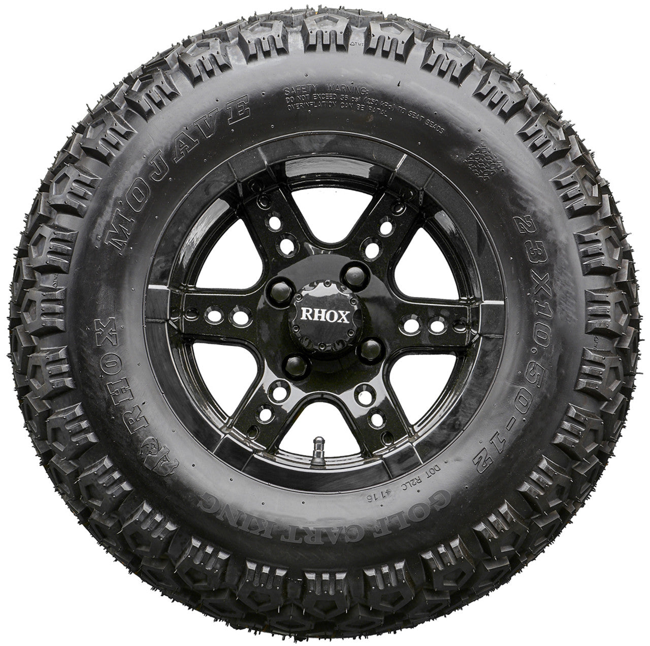 Golf Cart Wheels and Tires - RHOX RX252 Black 12" - All-Terrain