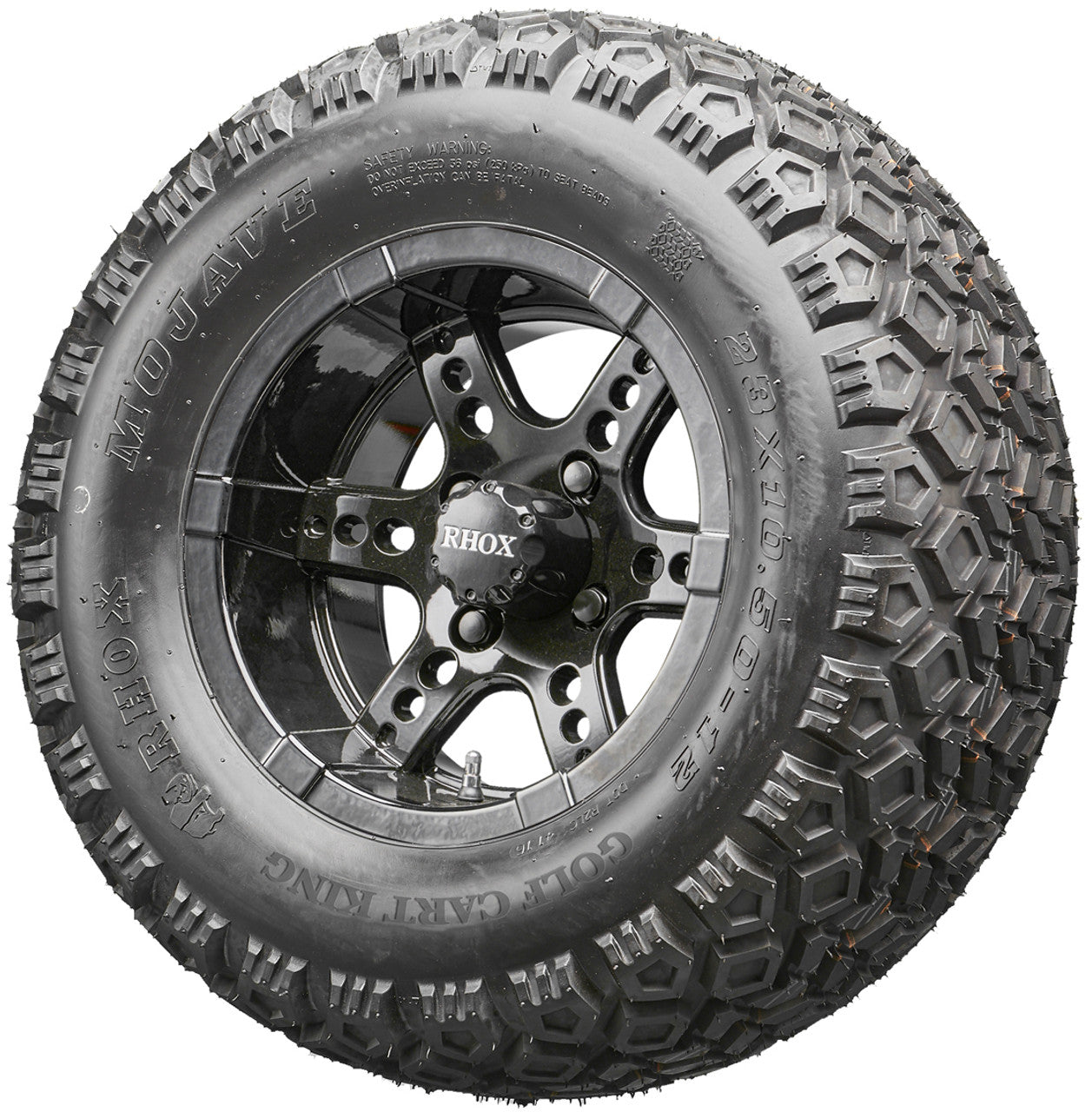 Golf Cart Wheels and Tires - RHOX RX252 Black 12" - All-Terrain