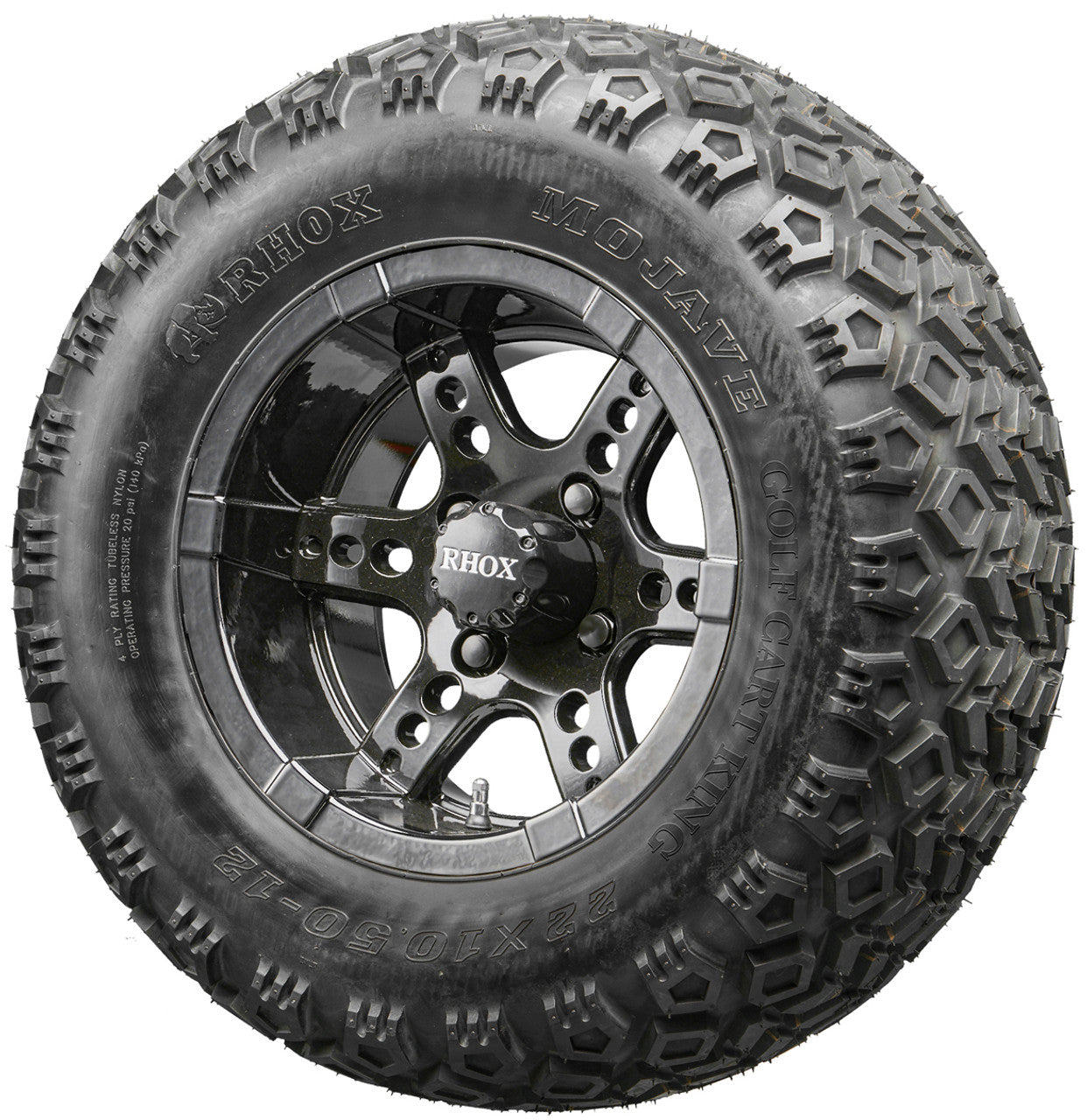 Golf Cart Wheels and Tires - RHOX RX252 Black 12" - All-Terrain