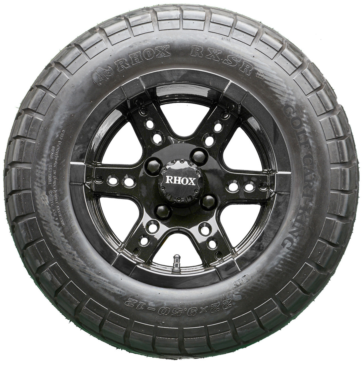 Golf Cart Wheels and Tires - RHOX RX252 Black 12" - All-Terrain