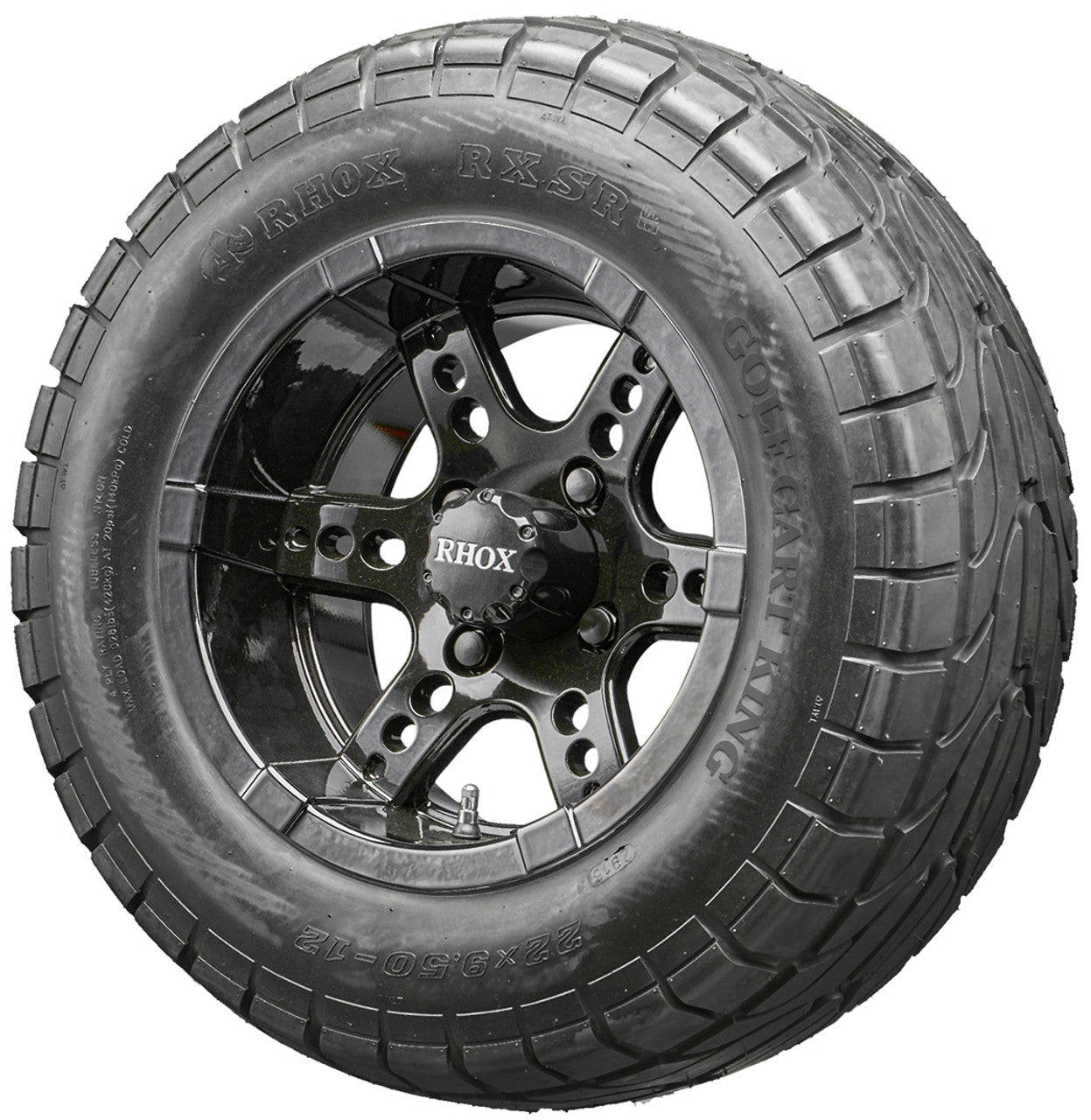 Golf Cart Wheels and Tires - RHOX RX252 Black 12" - All-Terrain