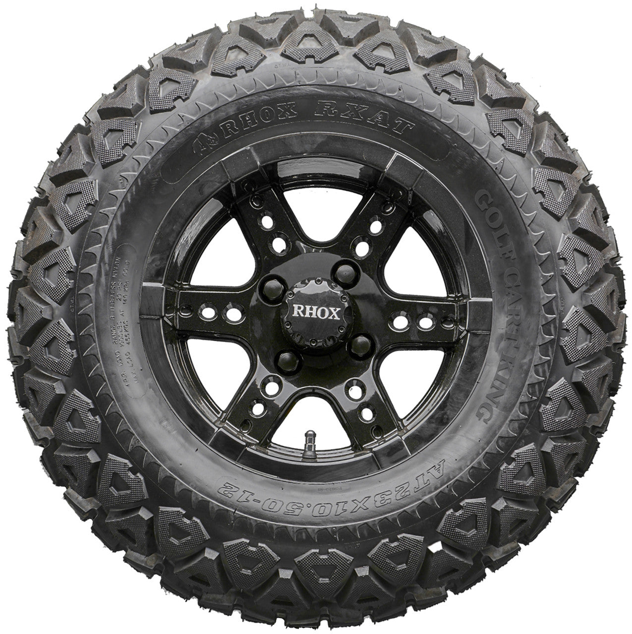 Golf Cart Wheels and Tires - RHOX RX252 Black 12" - All-Terrain