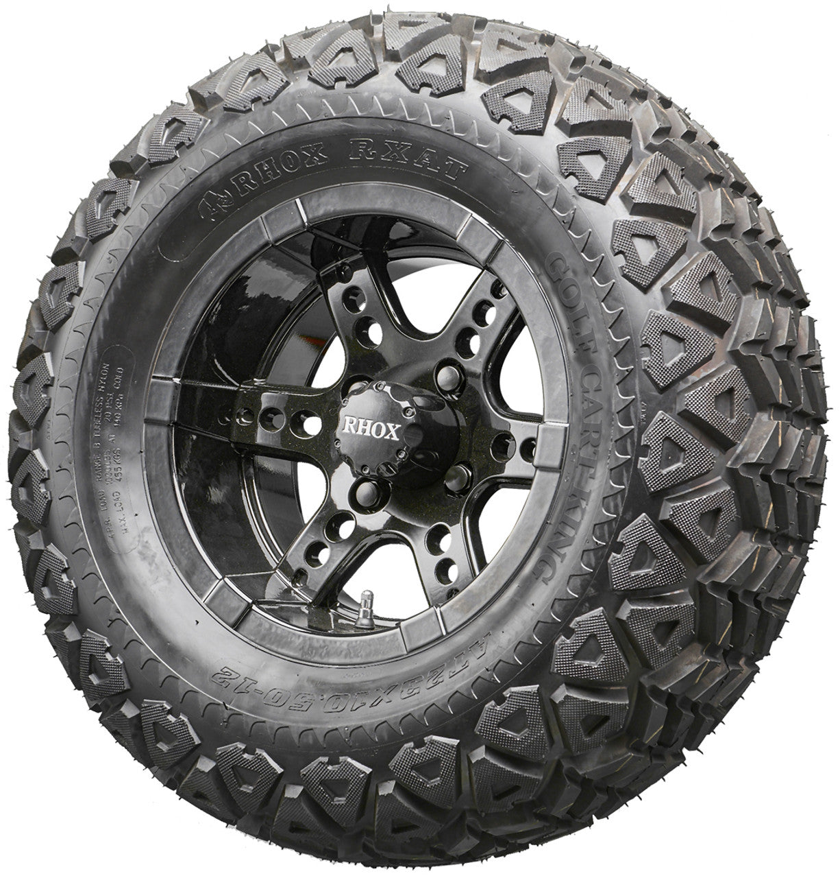 Golf Cart Wheels and Tires - RHOX RX252 Black 12" - All-Terrain