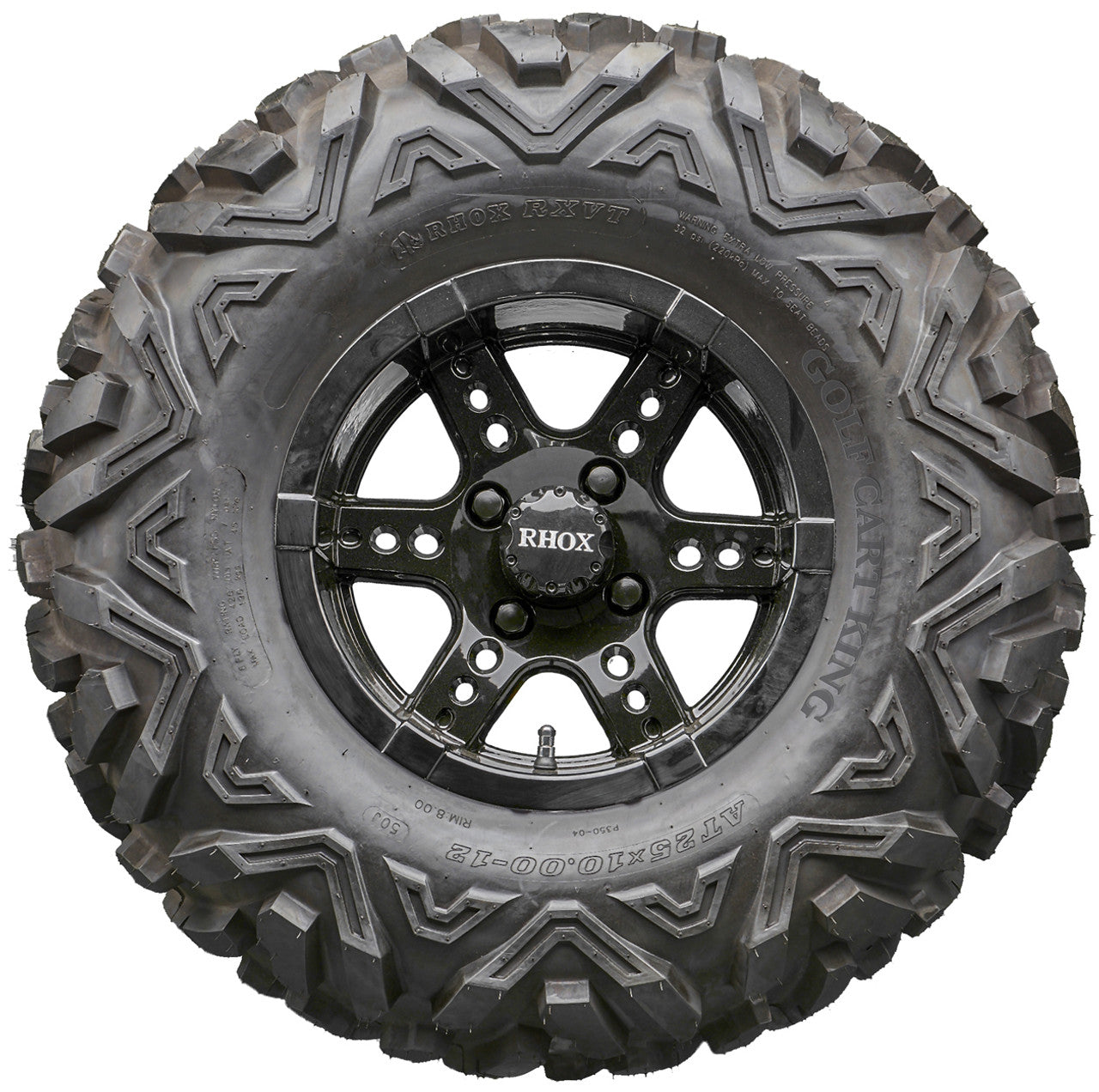 Golf Cart Wheels and Tires - RHOX RX252 Black 12" - All-Terrain