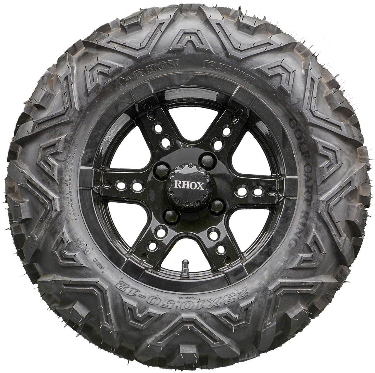 Golf Cart Wheels and Tires - RHOX RX252 Black 12" - All-Terrain