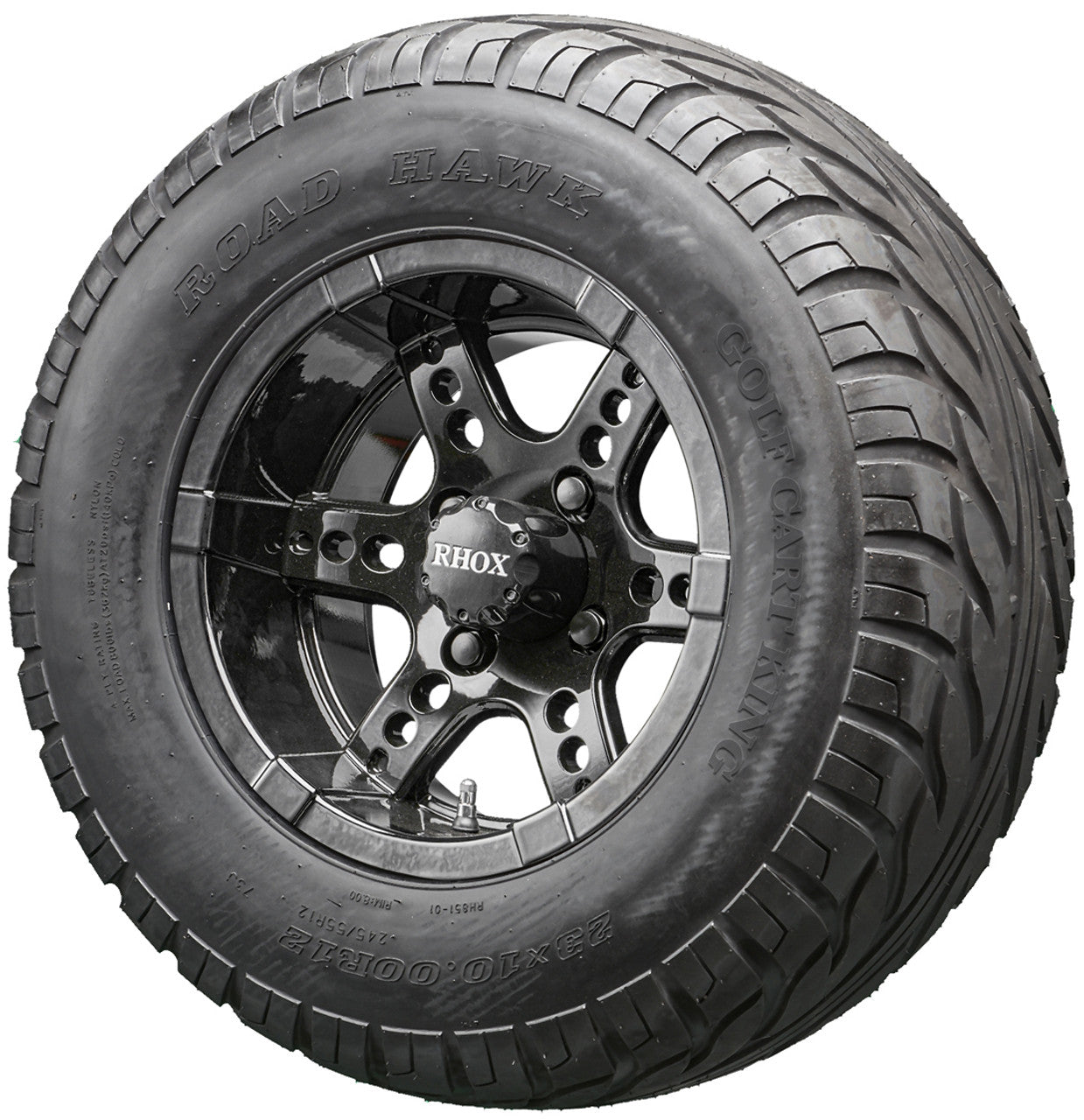 Golf Cart Wheels and Tires - RHOX RX252 Black 12" - All-Terrain