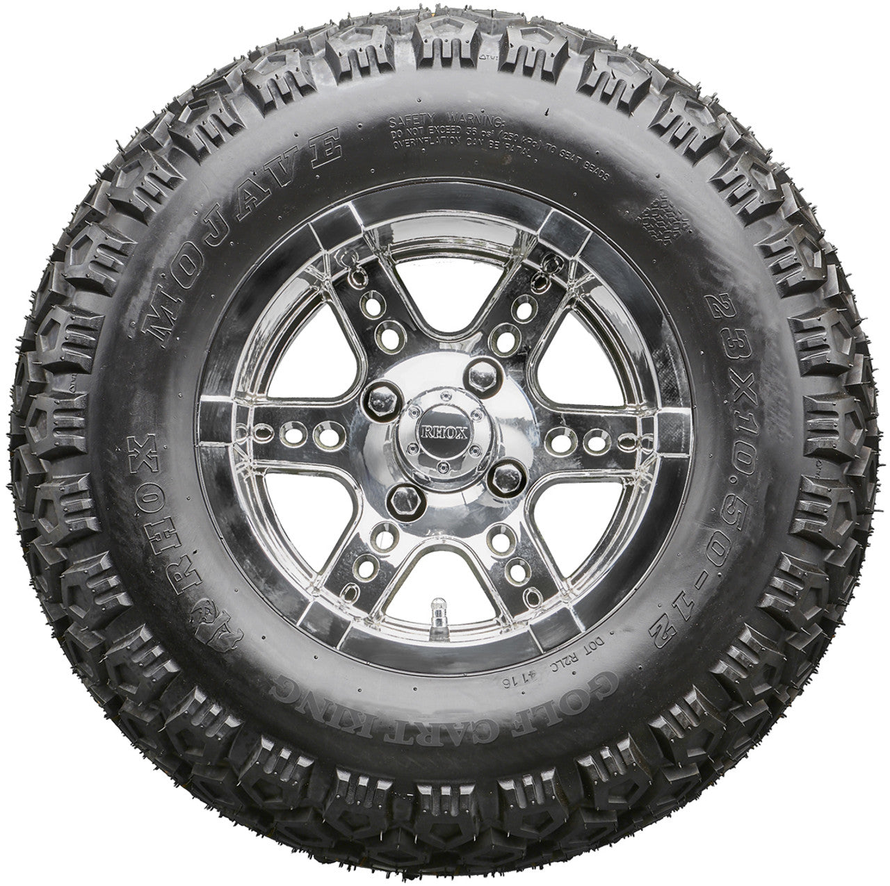 Golf Cart Wheels and Tires - RHOX RX254 Chrome 12" - All-Terrain