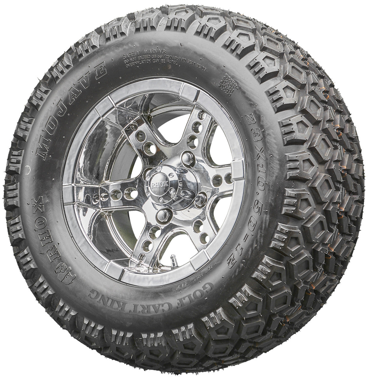 Golf Cart Wheels and Tires - RHOX RX254 Chrome 12" - All-Terrain