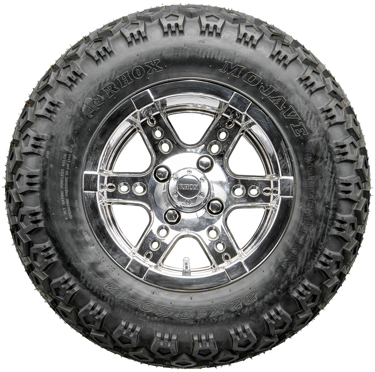 Golf Cart Wheels and Tires - RHOX RX254 Chrome 12" - All-Terrain