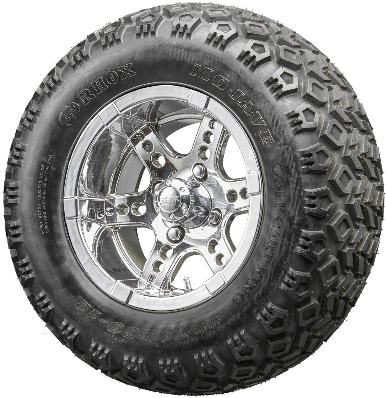 Golf Cart Wheels and Tires - RHOX RX254 Chrome 12" - All-Terrain