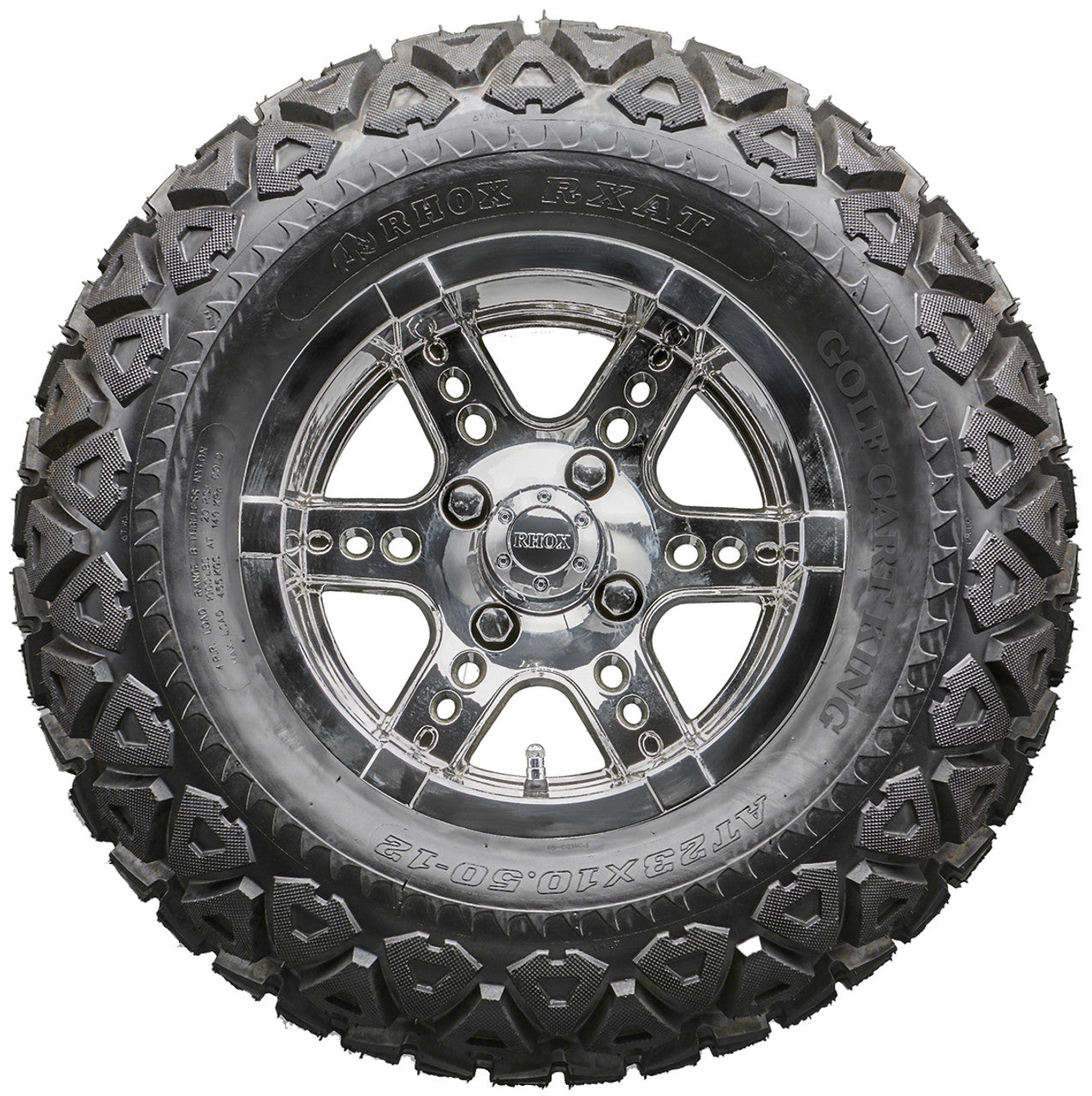 Golf Cart Wheels and Tires - RHOX RX254 Chrome 12" - All-Terrain