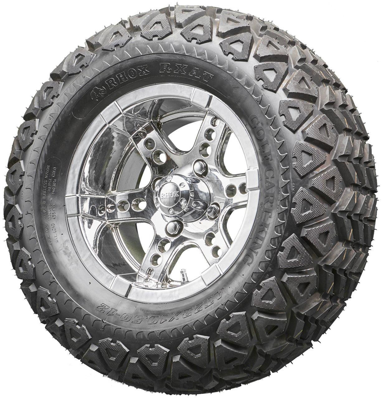 Golf Cart Wheels and Tires - RHOX RX254 Chrome 12" - All-Terrain