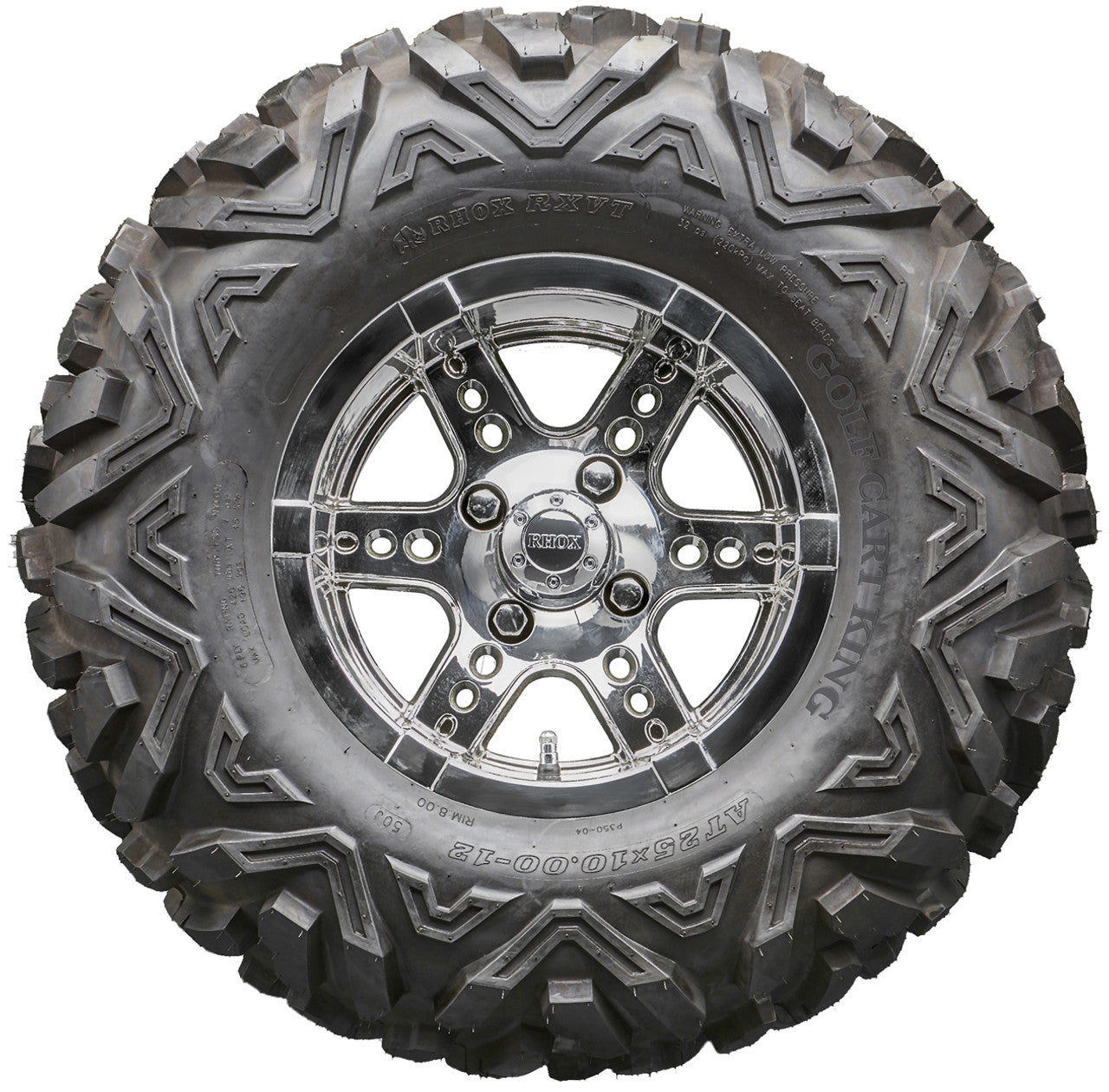 Golf Cart Wheels and Tires - RHOX RX254 Chrome 12" - All-Terrain