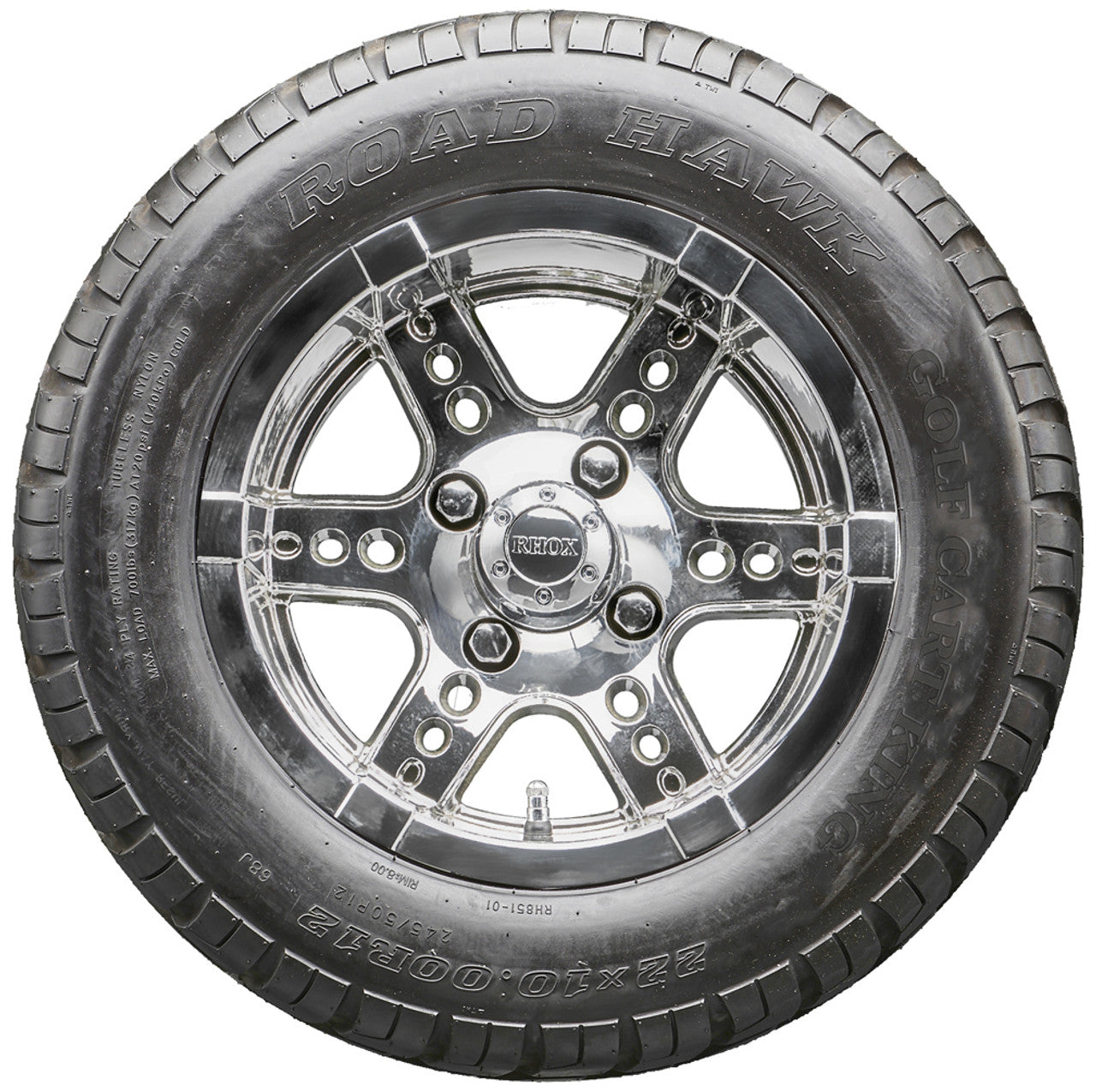 Golf Cart Wheels and Tires - RHOX RX254 Chrome 12" - All-Terrain