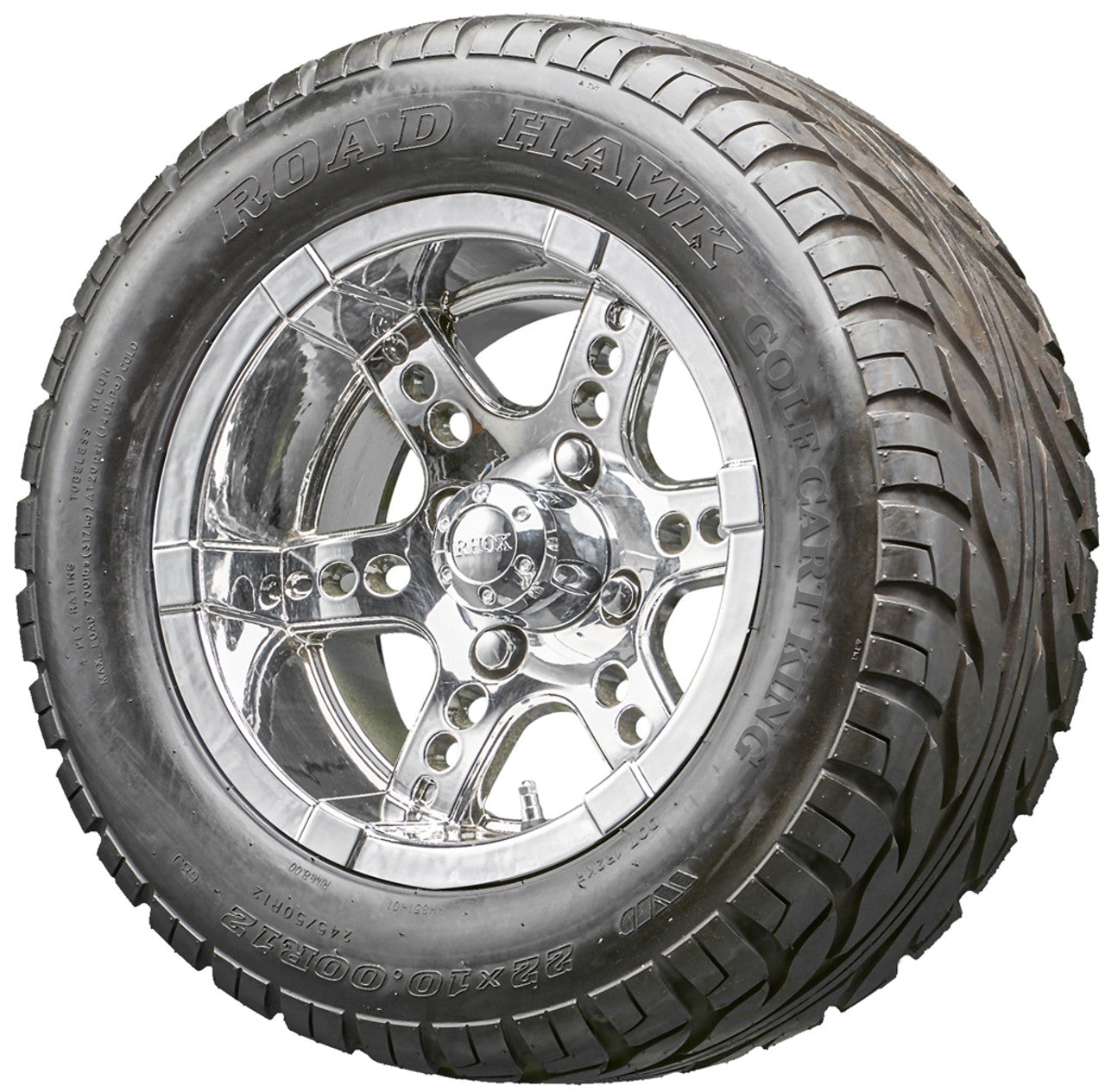 Golf Cart Wheels and Tires - RHOX RX254 Chrome 12" - All-Terrain