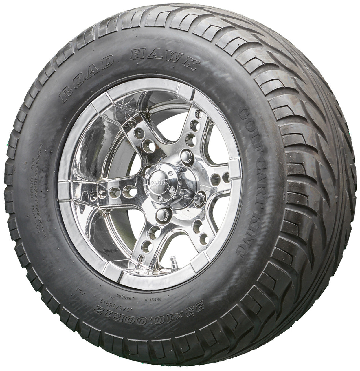 Golf Cart Wheels and Tires - RHOX RX254 Chrome 12" - All-Terrain