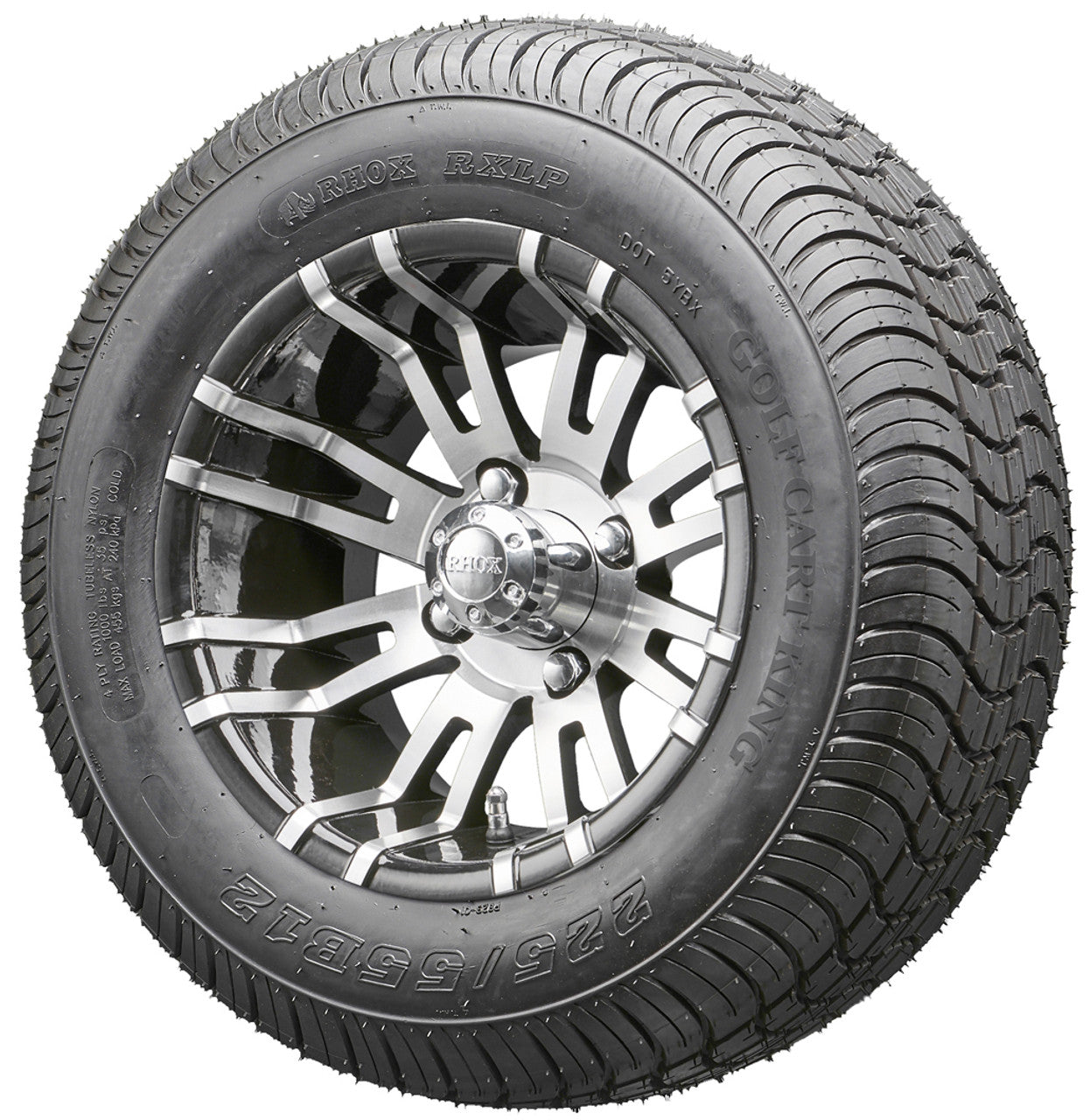 12" RHOX RX270 Machined Wheels and LowPro Tires Combo