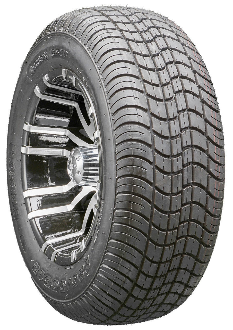 12" RHOX RX270 Machined Wheels and LowPro Tires Combo