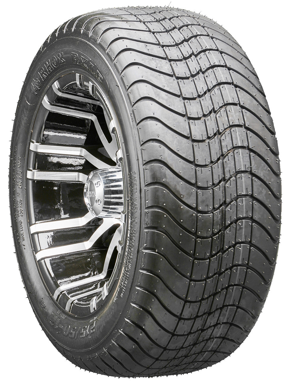 12" RHOX RX270 Machined Wheels and LowPro Tires Combo