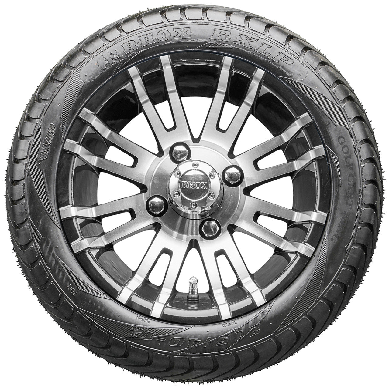 12" RHOX RX270 Machined Wheels and LowPro Tires Combo